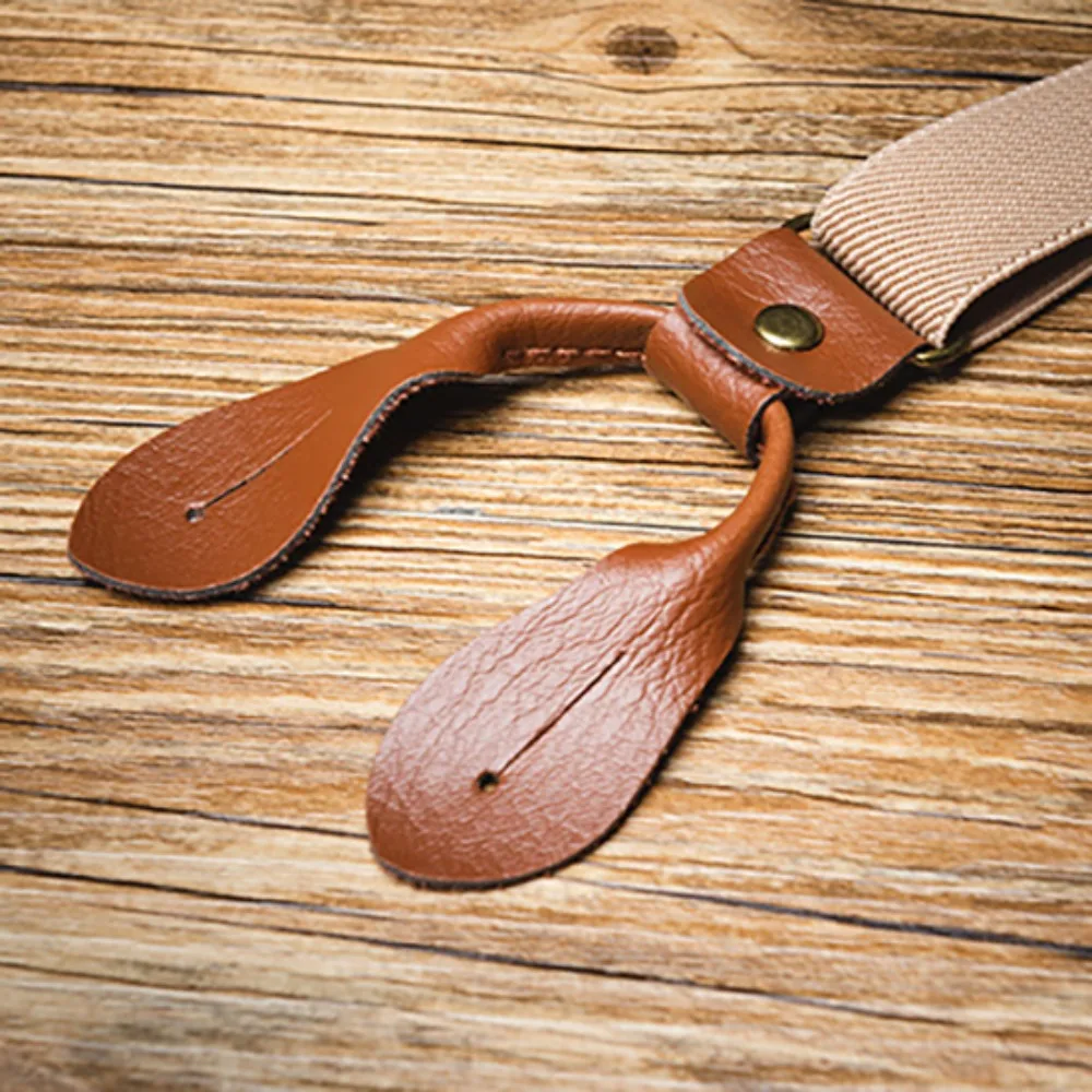 Bretelle tipo Y da uomo Bretelle abbottonate antiscivolo retrò Accessori per abiti stile britannico Bretelle in pelle PU Business