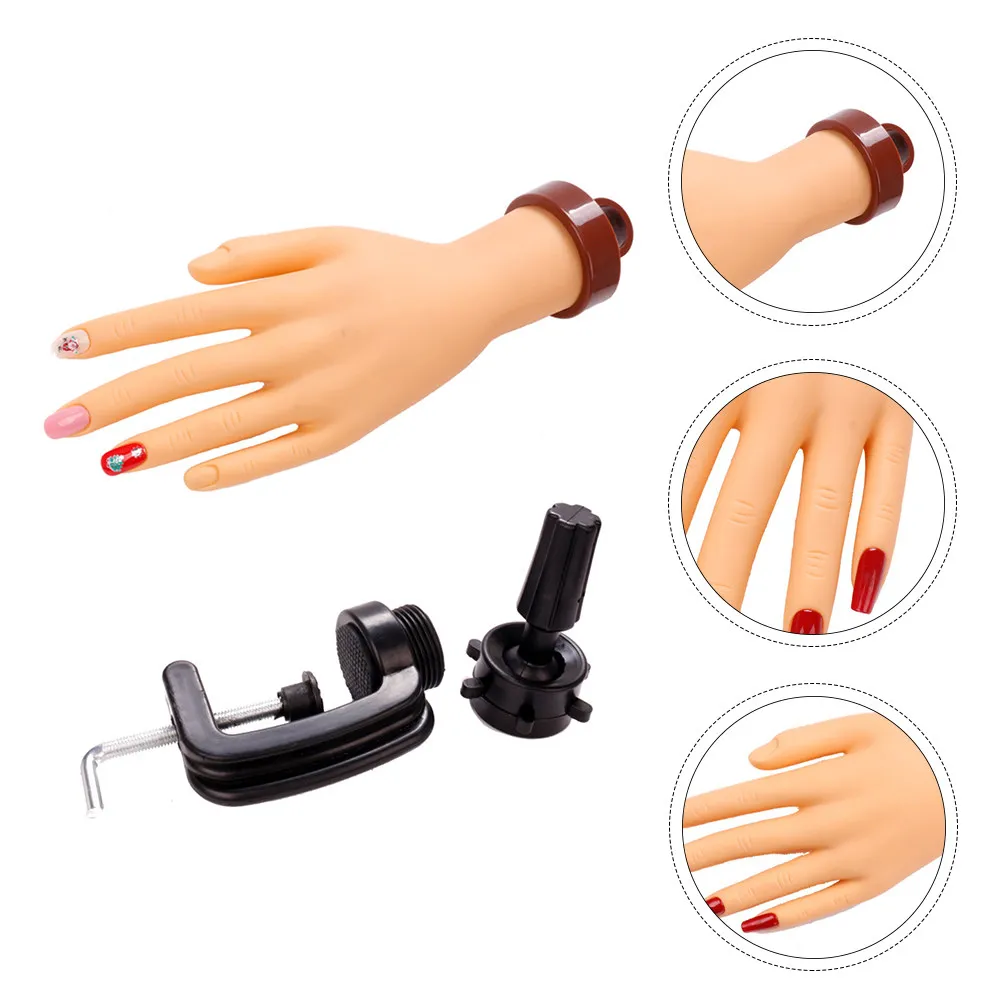 

Гибкая рука-манекен для ногтей с кронштейном, реалистичный цвет кожи, для практики и демонстрации