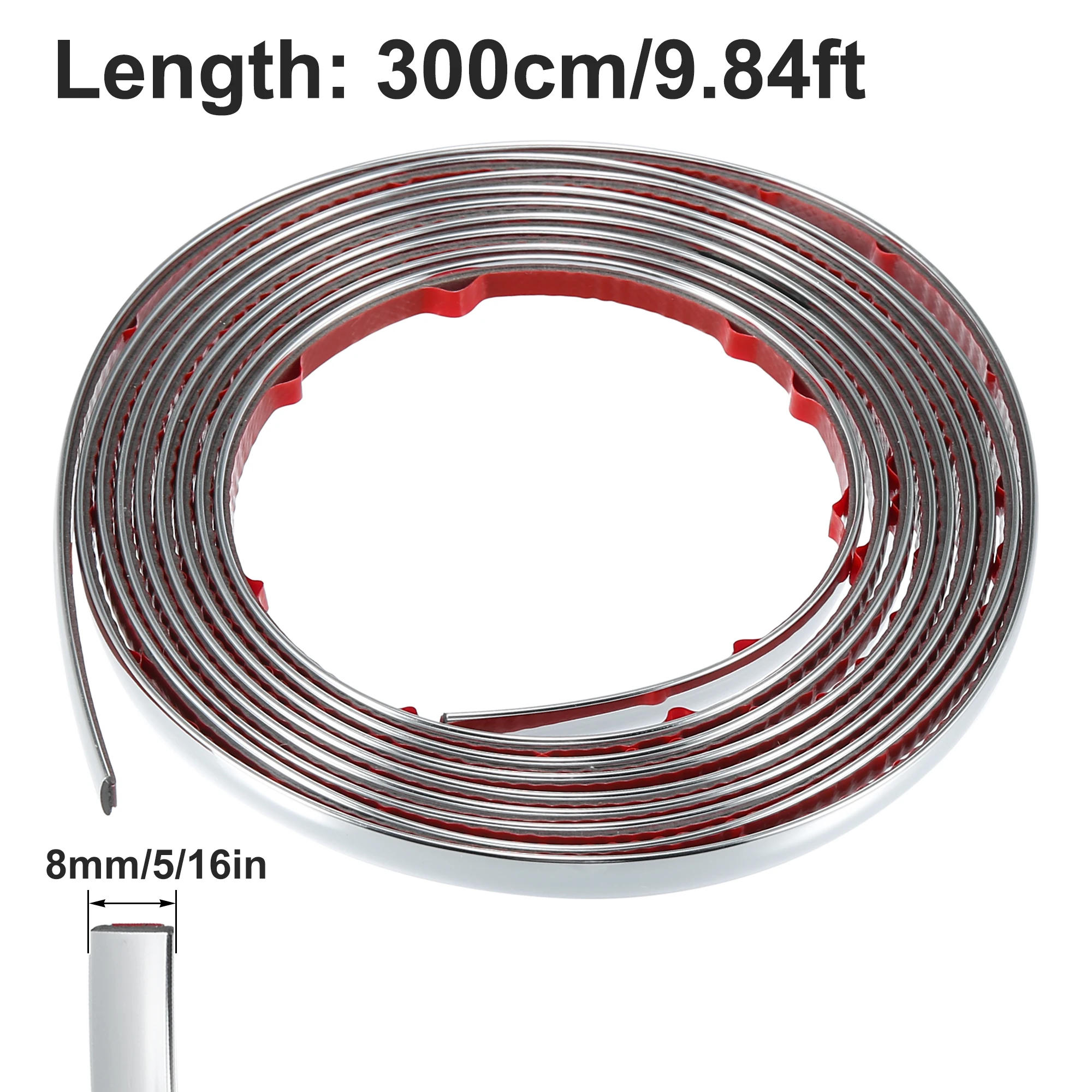 

3M/5M Exterior Car Chrome Body Strip Bumper Auto Door Protective Moulding Styling Trim Sticker 6MM 8MM 10MM 12MM 15MM 20MM 30MM