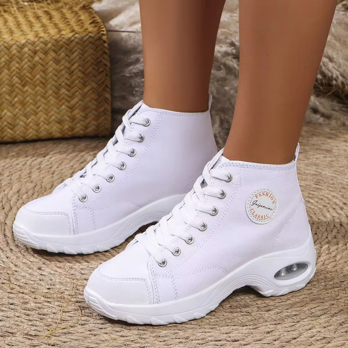 Women\'s Boots Luxury Casual Platform Ankle Sneakers Shoes For Women Trend 2024 Canvas Spring Autumn Outdoor Trekking Brand Boots