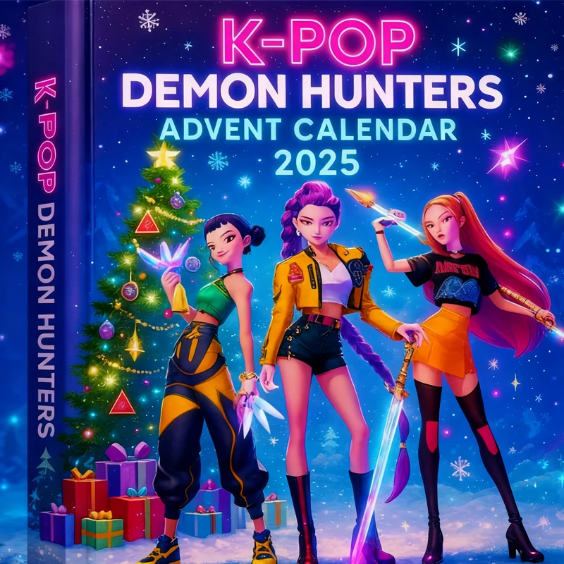 New\Kpop Demon Hunters Advent Calendar KPop@Demon Hunters Rumi Mira Zoey% Tiger Christmas Countdown Advent Calendar Gift 24 Days
