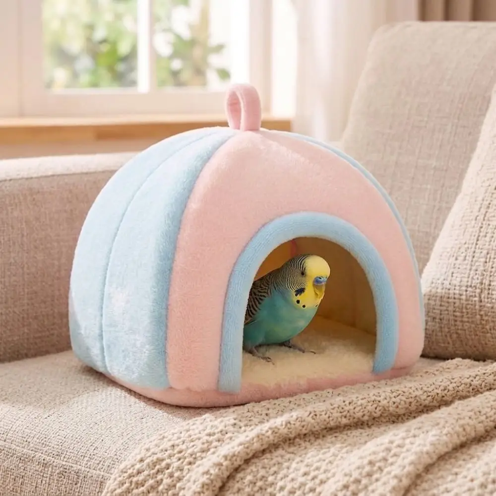 Thick Velvet Parrot Fleece Warm Nest Soft Skin-Friendly Sherpa Inner Liner Plush Hanging Bird Bed Heat-Retaining Liner