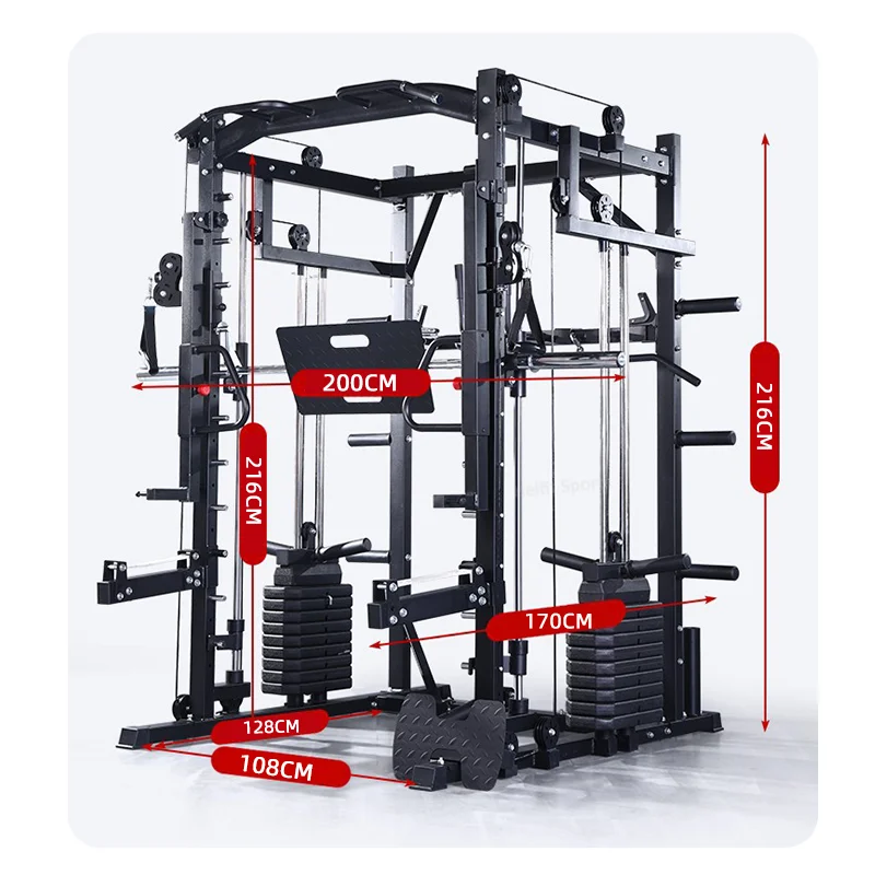 

Многофункциональный силовой тренажер-стойка с универсальным оборудованием для спортзалов