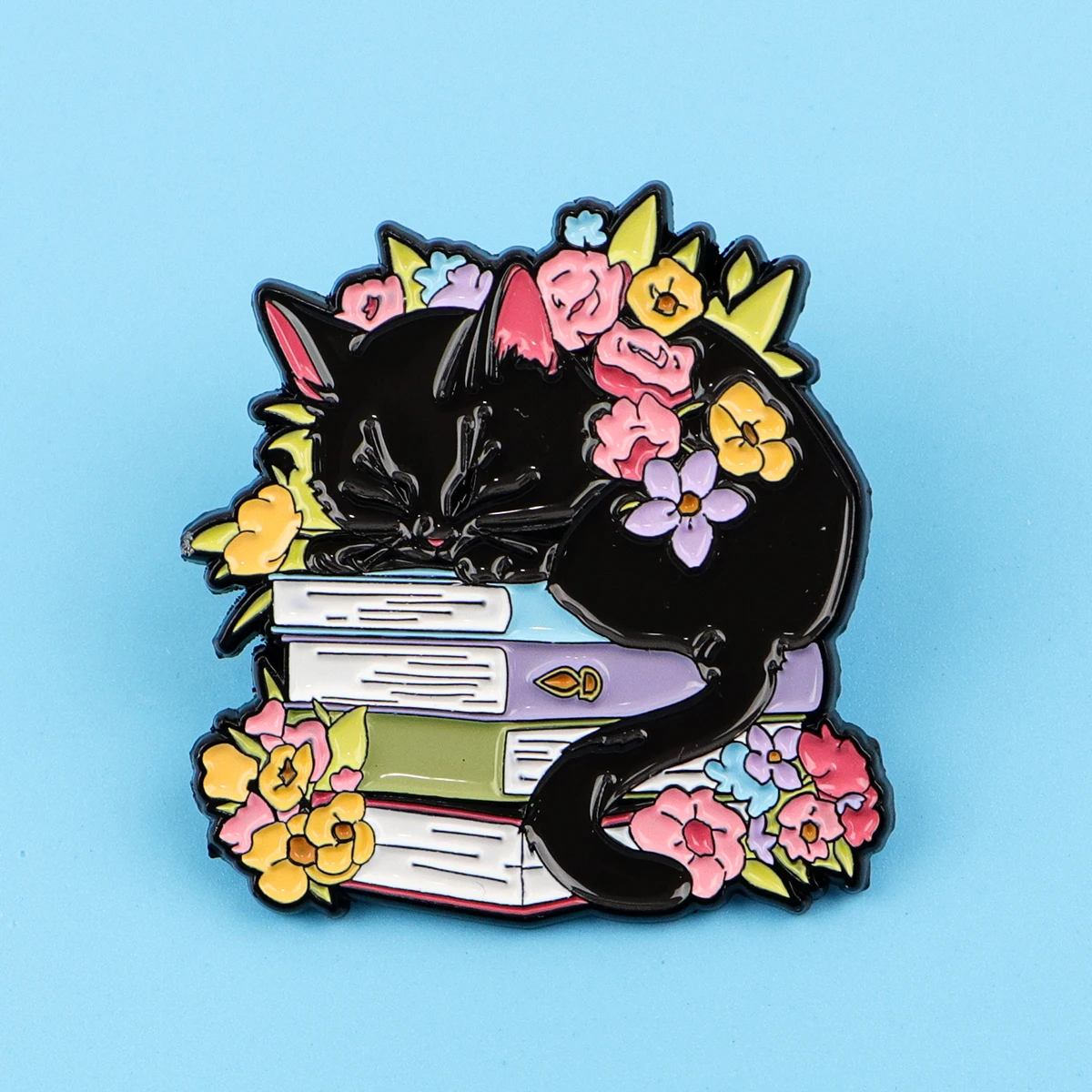 Cute Black Cat Enamel Pin Lapel Pin Book Brooches For Women Clothing Decoration Metal Pins Backpack Hat Badge Accessories Gift