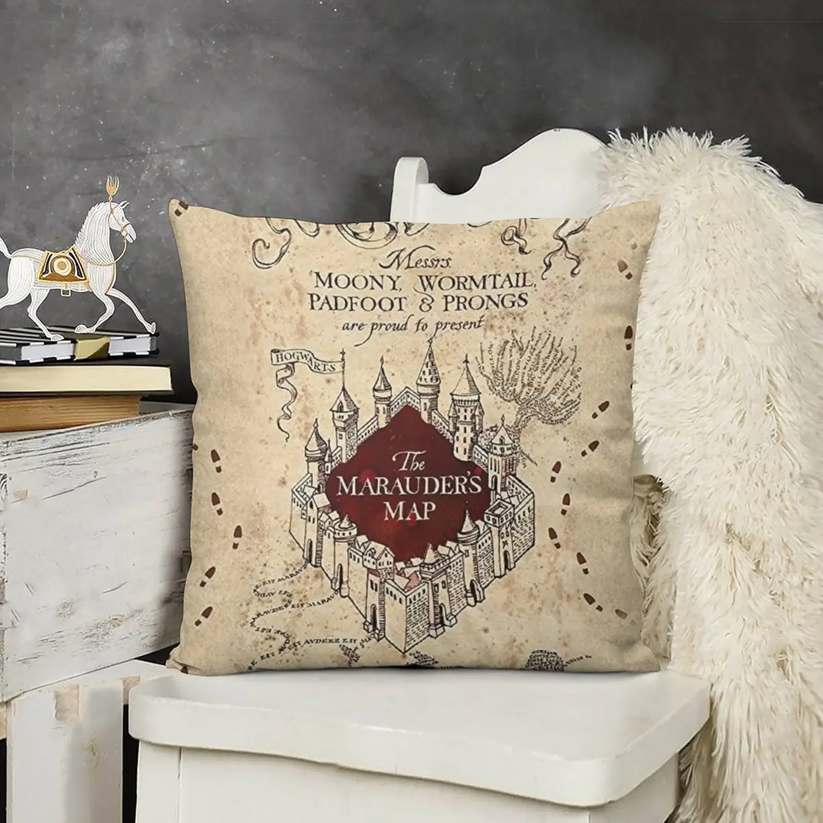 

The Marauder’s Map Throw Pillow Cushion Cover For Sofa Couch Cushions pillow