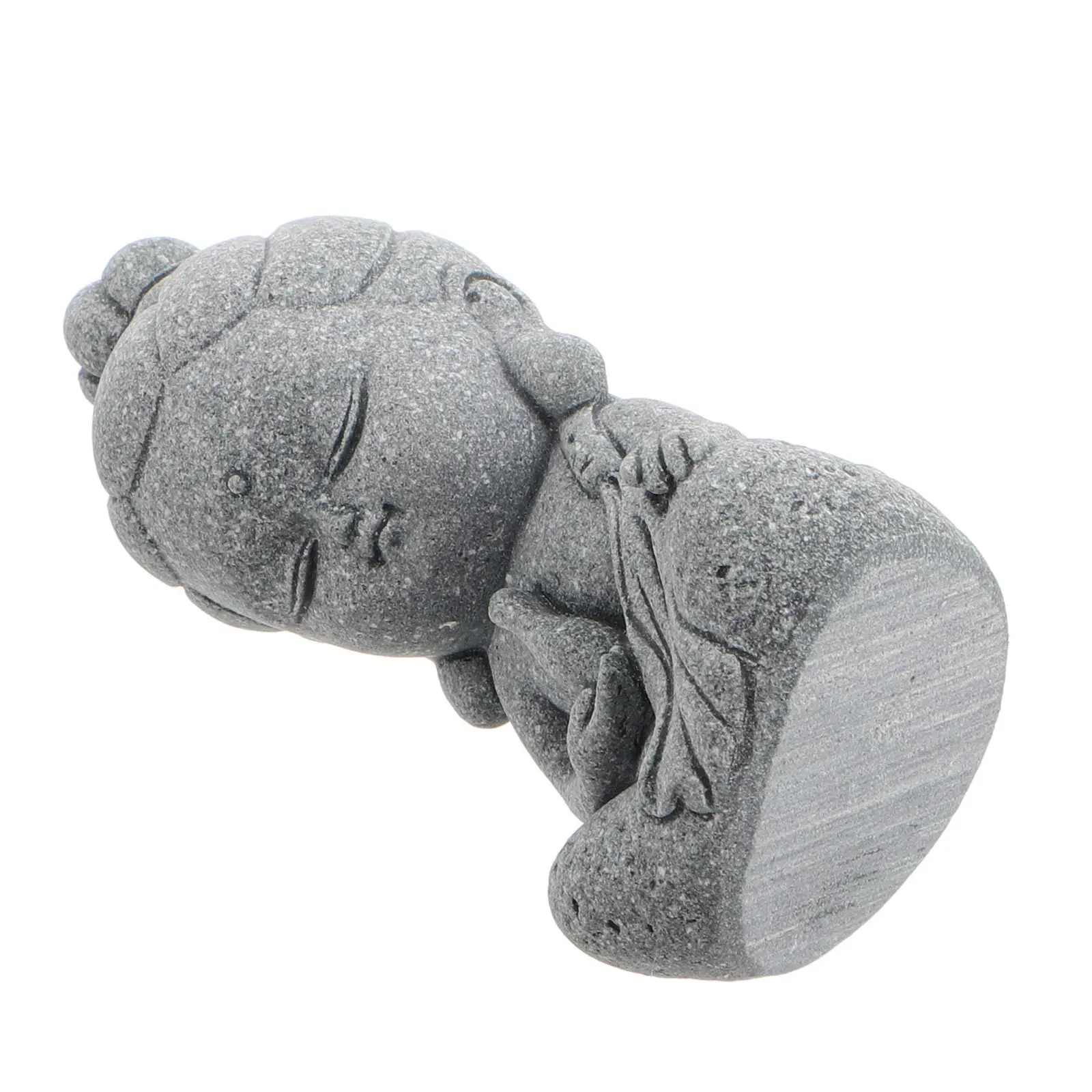 Mini Stone Kwan Yin Buddha Sculpture for Indoor Outdoor Zen Garden Home Decor Praying Buddha Statue Small Kwan Yin Ornament