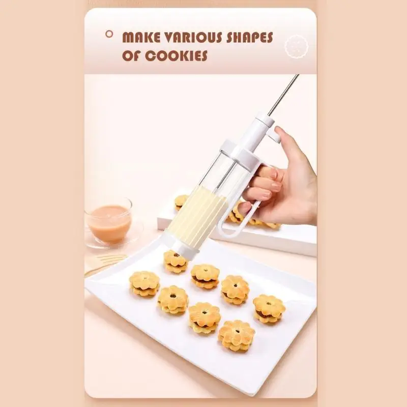 

E8BD Puff Decorating Tools Cookie Guns Kitchen Baking Accessories Plastic Material