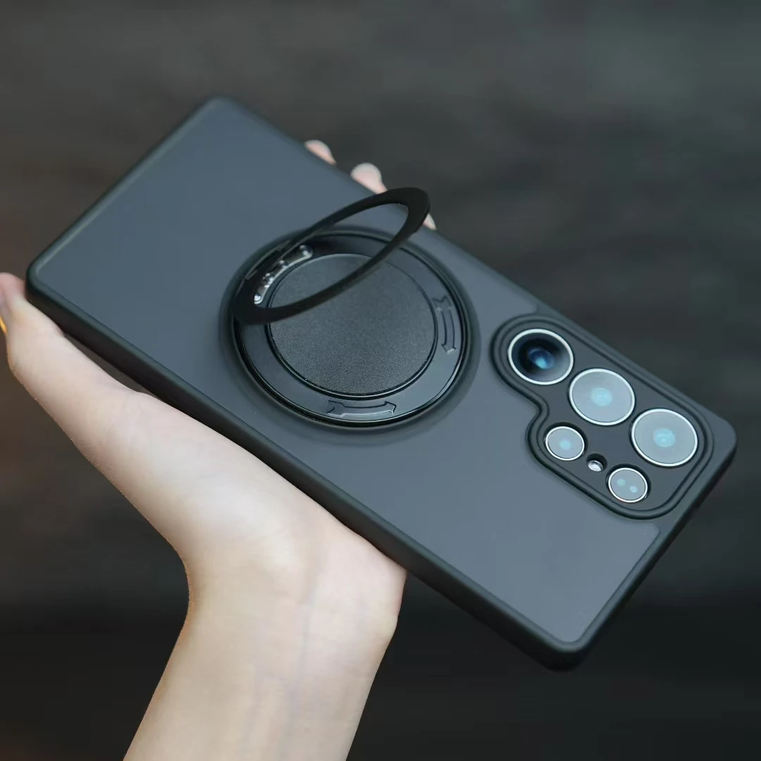 360    tui magntique transparent mat avec support rotatif, pour Samsung Galaxy A17 A07 A56 A36 A26 A16 A06 A55 A35 A25 A15 A05 Magsafe