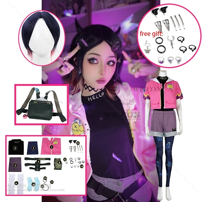 Jeu Valorant Clou de Cerf Clou Cosplay Nette Bracelets Colliers de la raq Costumes, Costume Ultraviolette Adulte Femme Roleplay FantrenforTenues Femme Clearlove