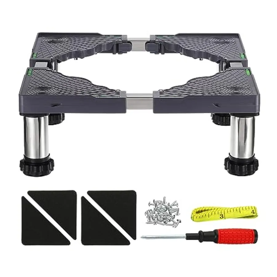 PATIKIL Mini Fridge Stand 4 Strong Feet Laundry Stand Base Multi-Functional Adjustable Base Tray Anti-Vibration for Refrigerato