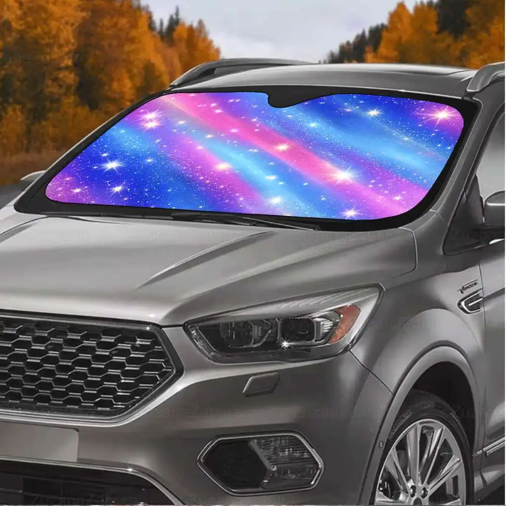 1pc Galaxy Nebula Design That Offers Wind Resistance And, Shielding Your Vehicle From UV Rays To Maintain A Cool Interior. It Is