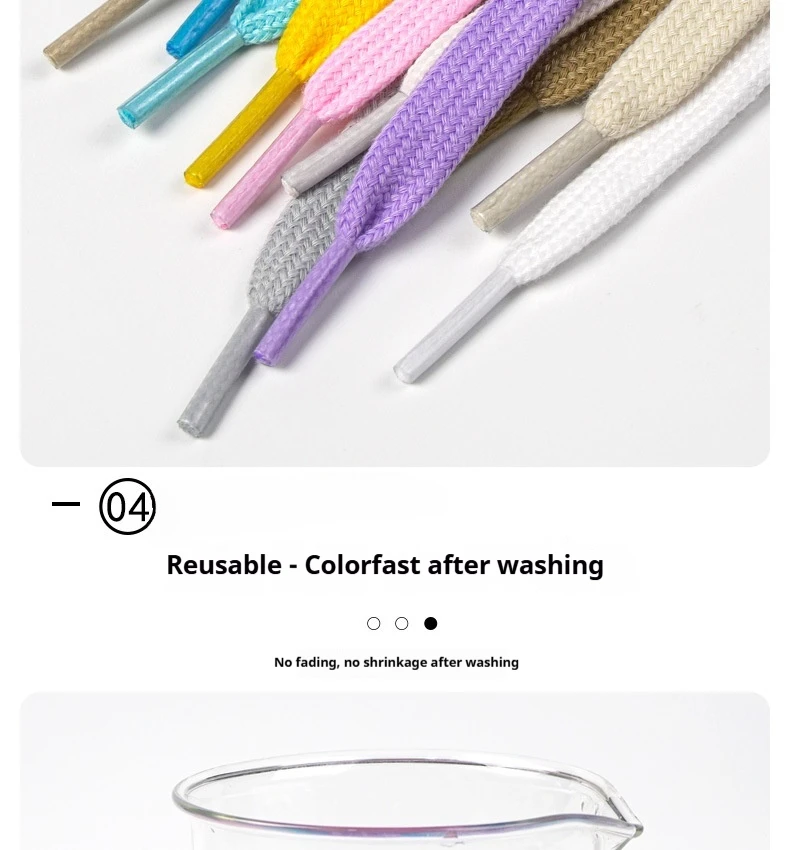 Doppellagige Schnürsenkel aus Polyester-Baumwolle, 1 cm breit, flach, hochwertige Schnürsenkel für Sneaker, Segeltuchschuhe, 1 Paar – Detail 5