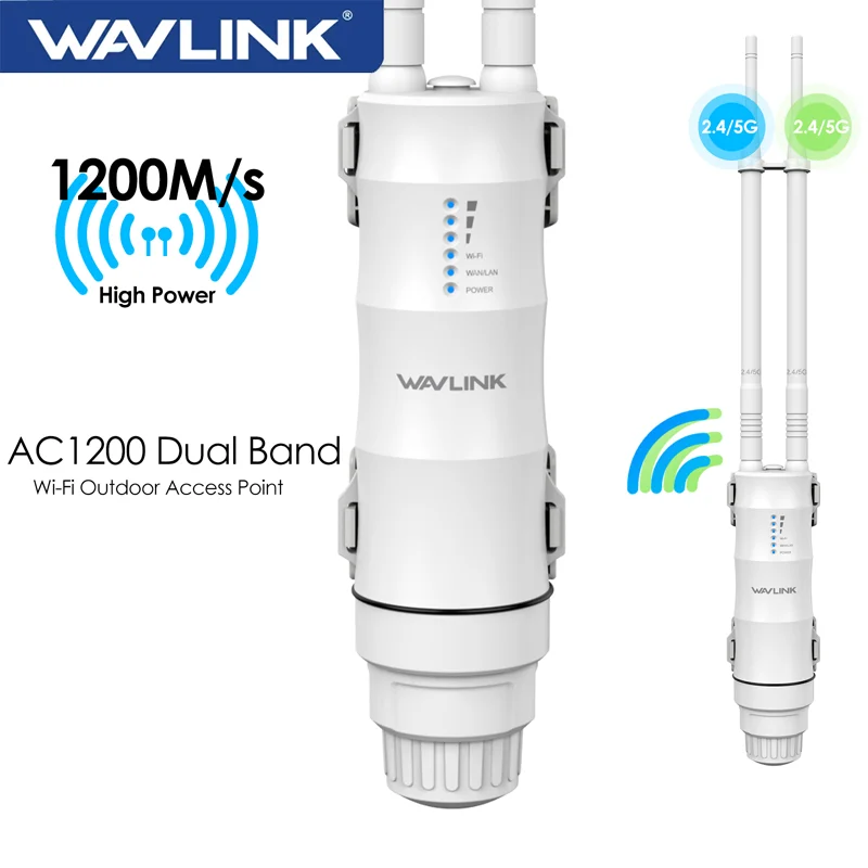 WAVLINK AC/300/600/1200/1800/3000 Outdoor Router Access Point Long Range IP67 Waterproof Wi-Fi Extender With Active/Passive PoE