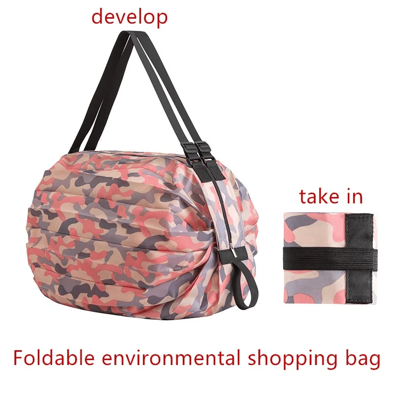 Folding Eco-friendly Shopping Bag Bag for Travel, One Shoulder Portable, Thick Large Grocery Bag, Supermarket Eco-friendly Bag