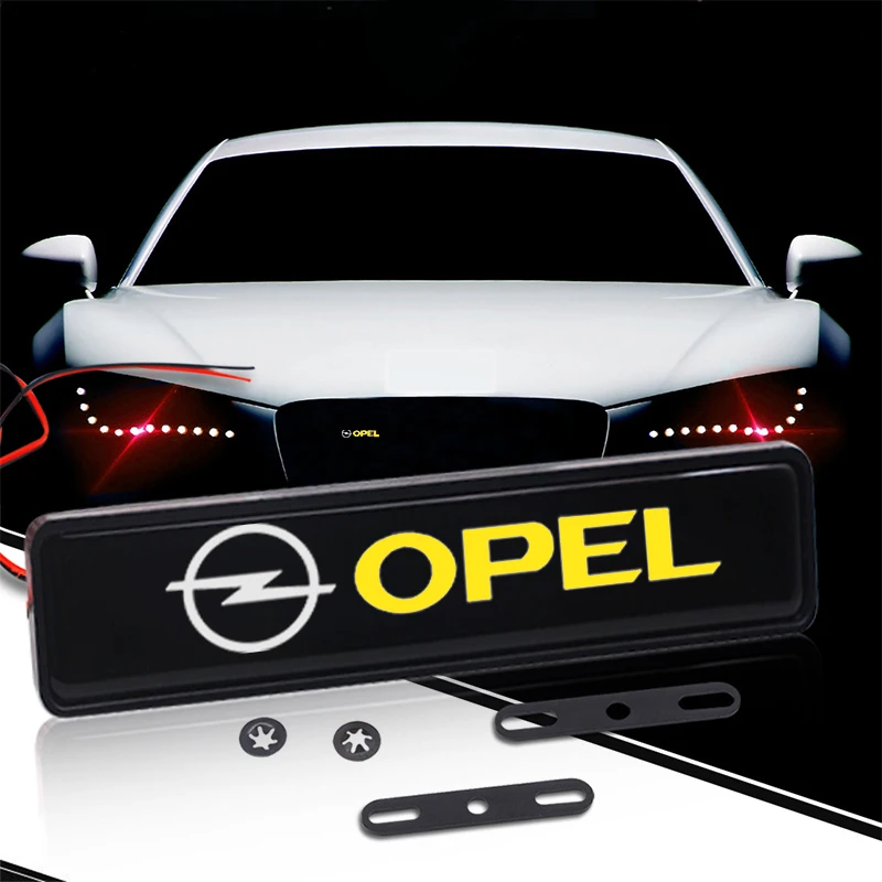 Car Front Cover Grille Lamp Emblem Decor Lightings LED Lights For Opel Corsa Astra Vectra Zafira Meriva Mokka Grandland Vivaro