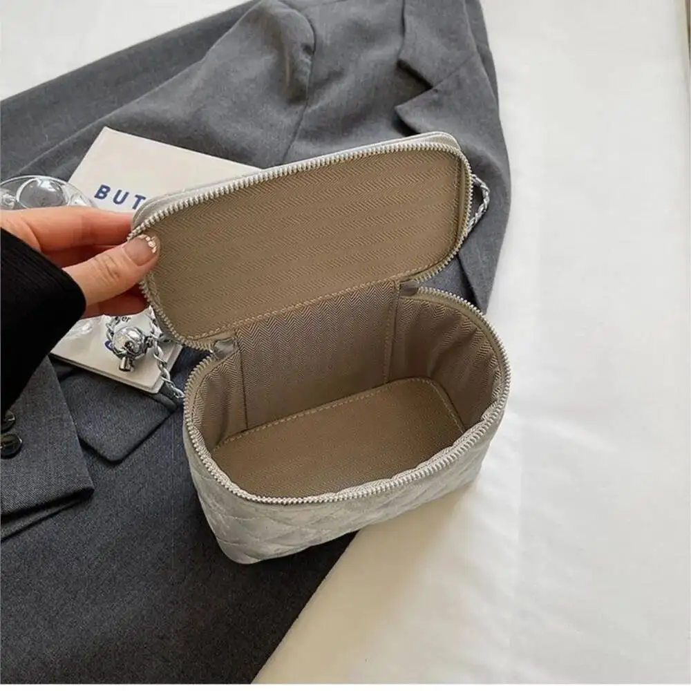 Bloom Sweet Cool Sier Handbag Women High Street Pu Leather Chic Casual Messenger Female Haruku Mini Hand Bag Aesthetic