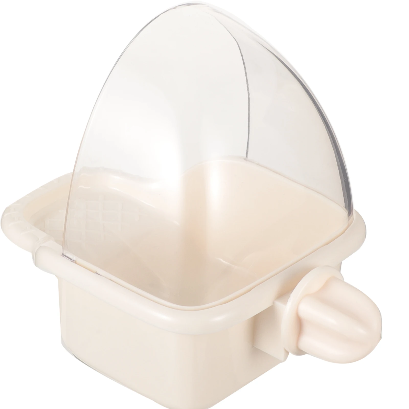 

Beige Small Bird Feeder Cage Accessory Durable Plastic Anti Spill Suitable Parrots Parakeets Container Pet