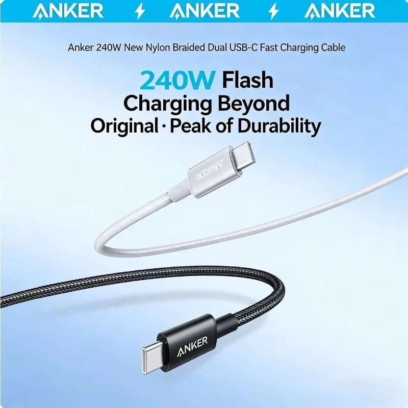 

ANKER Zolo 240W Woven Dust-free USB-C Dirt Resistant Charging Cable Suitable for Apple IPhone Series MacBook Huawei Android