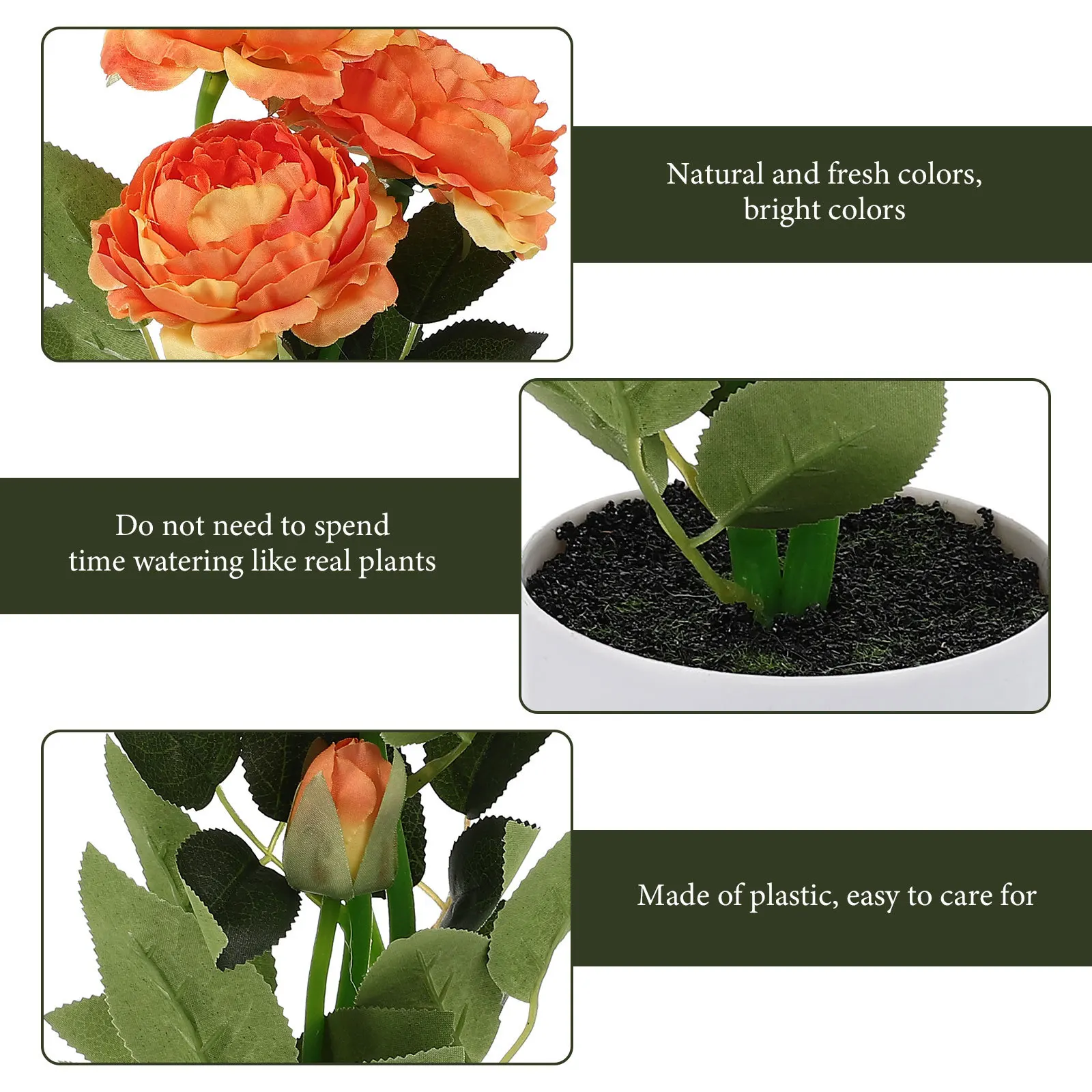 

Artificial Peony Bonsai Premium Cloth Plastic Home Decor Lifelike Flower No Watering Needed Elegant Table Setting Office