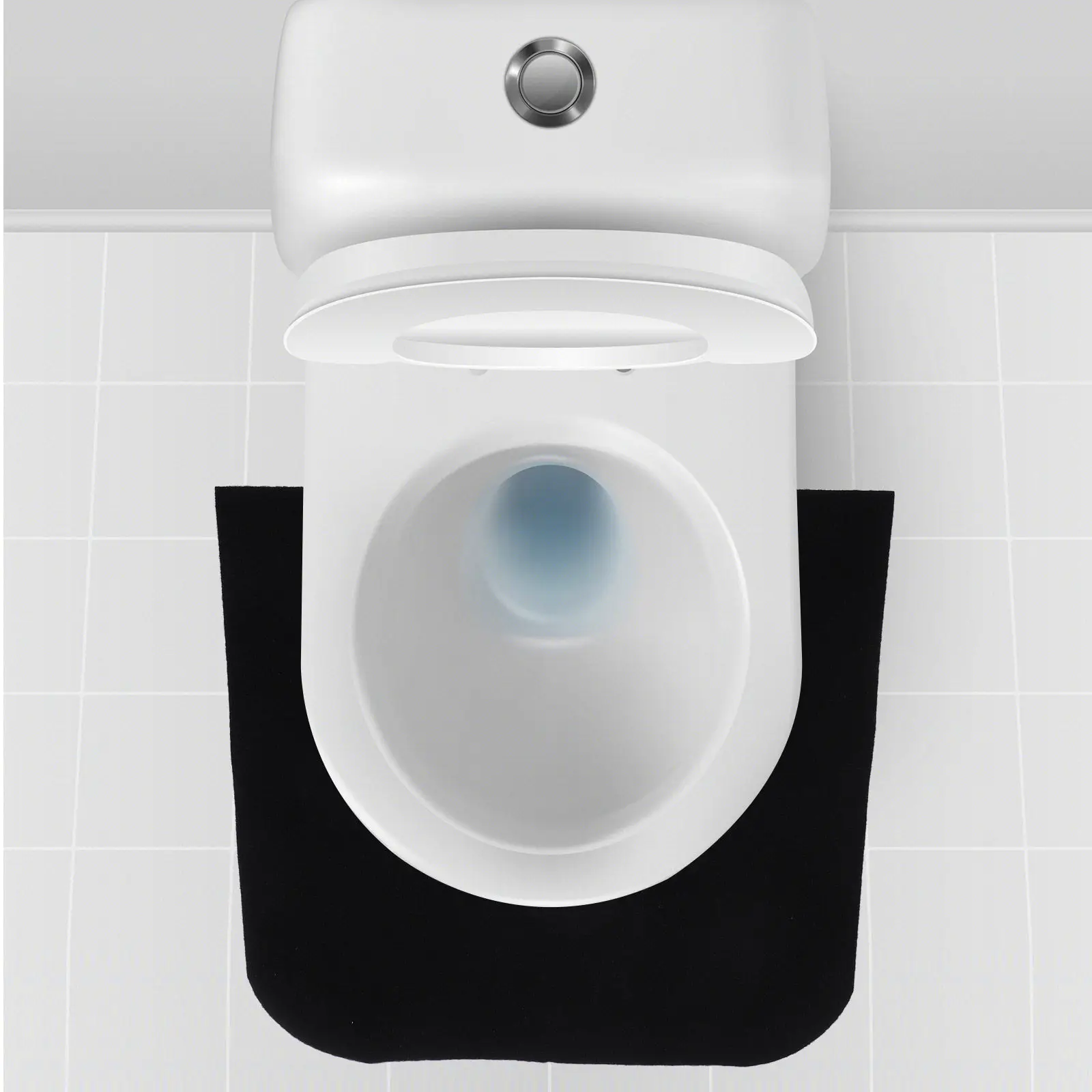 

U-Shaped Toilet Mat Non-Slip Absorbent Urinal Floor Protector for Bathroom Splash Control Urine Absorbing Pad Washable Black Rug