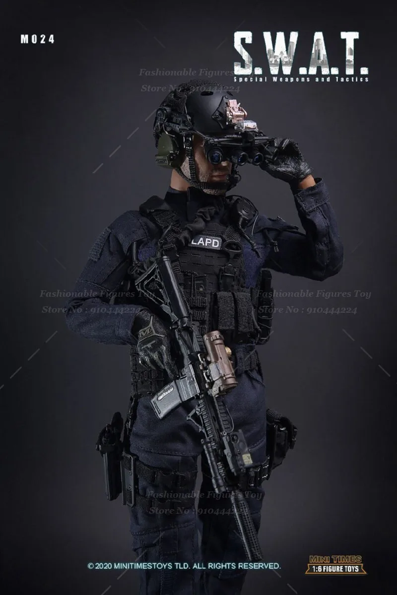 Minitimes M024 1/6 Men Soldier SWAT Police Modern Military Combat Dolls Full Set 12'' Action Figure Model Collection