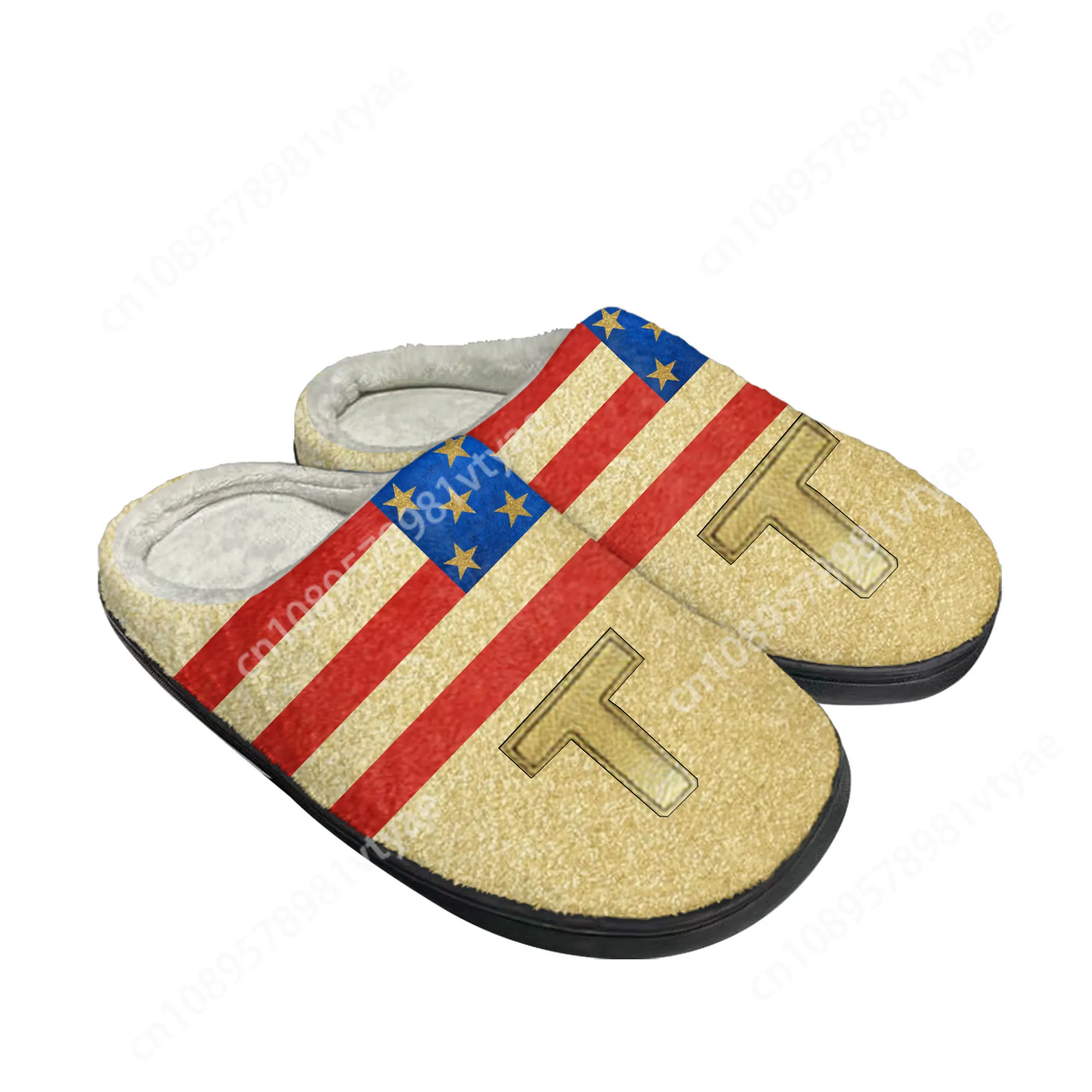 Trump 2024 Home Cotton Slippers Never Surrender Mens Womens Sandals Plush Keep Warm Thermal King Custom Slipper