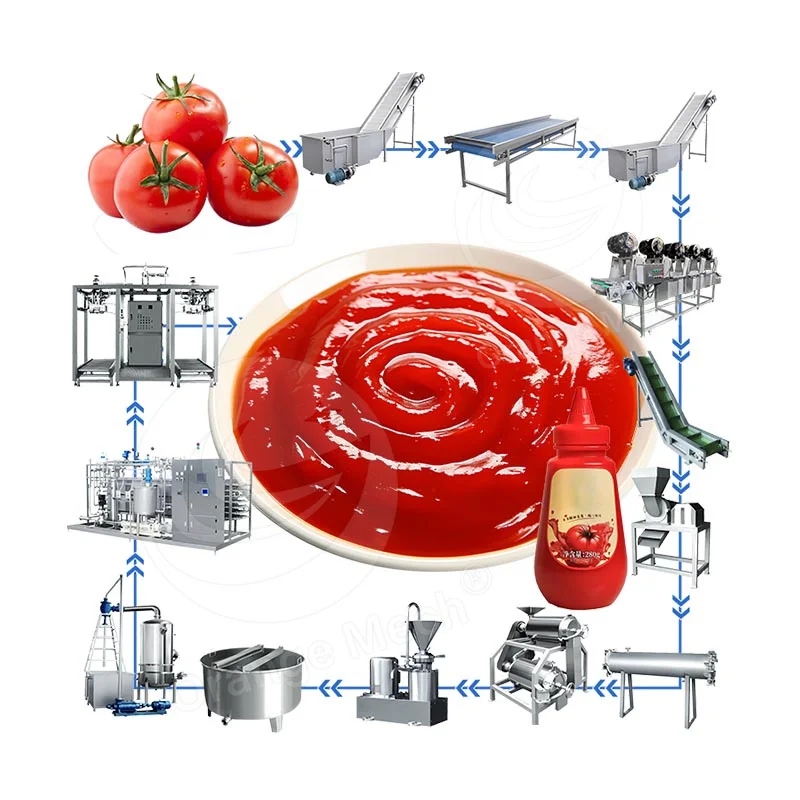 Tomato Paste Process Tomato Sauce Make Machine Line Competitive Price for Food Processing Workshop Custom
