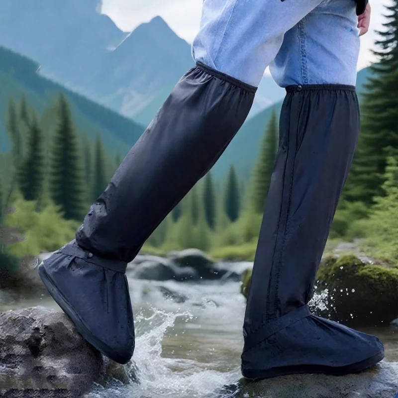 AliExpress 60 CM High Tube Waterproof Rain Shoe Boot Pant Covers Unisex Cycling Bike Anti-Slip Overshoes Reusable Leg Pants Rain Protector