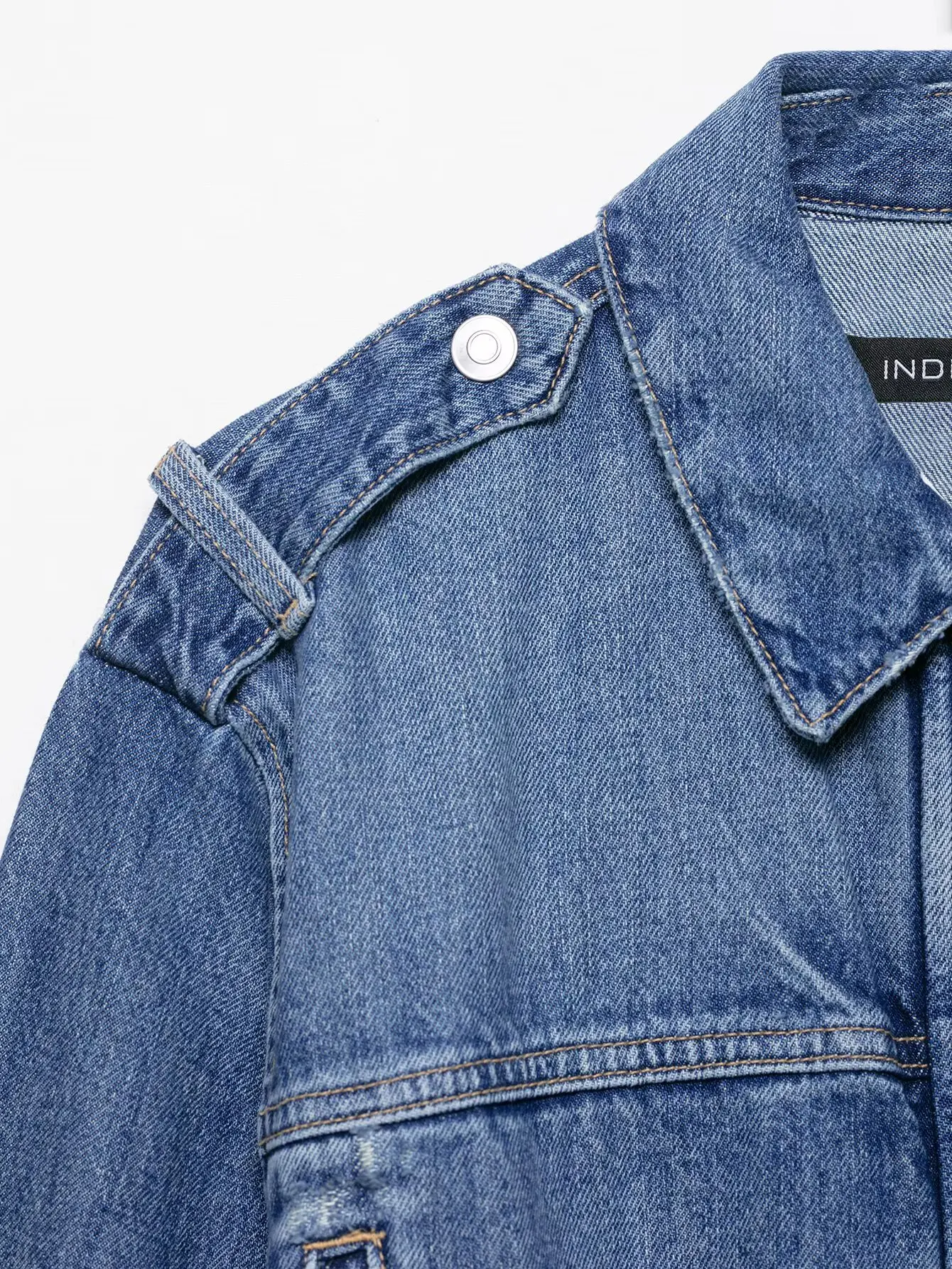 Herfst 2025, nieuwkomers, oversized, veelzijdig halflang spijkerjack met strik aan de voorkant