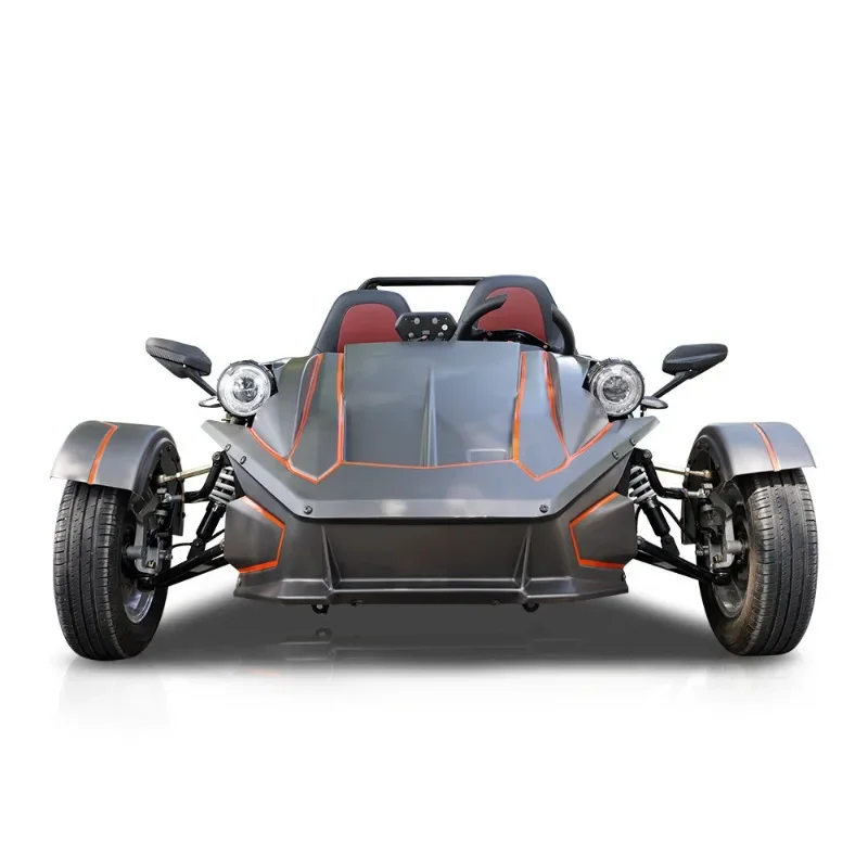 Inverted three-wheeled motorcycle, high-power electric version, fuel version, all-terrain beach vehicle
