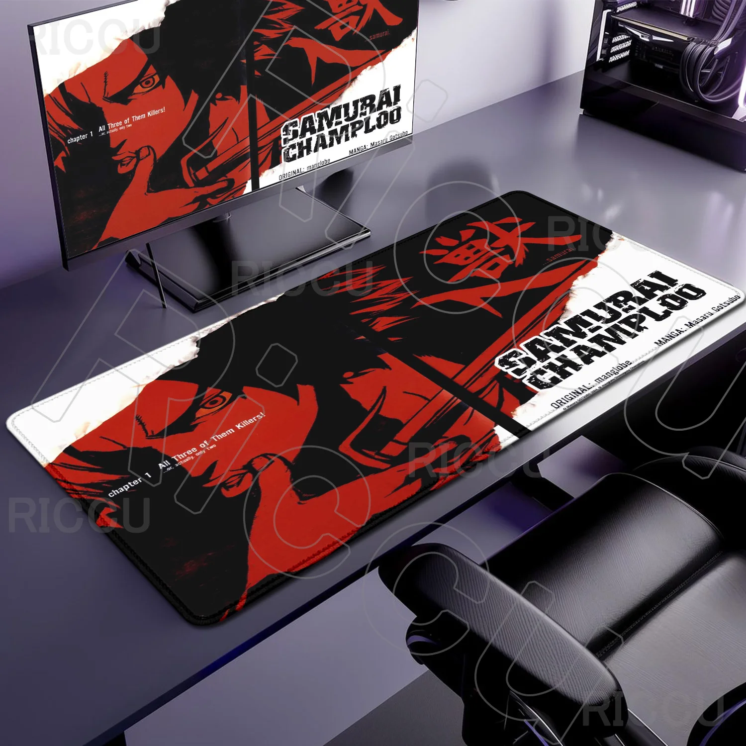 HD لعبة اليابان الساموراي تشامبلو ماوس الوسادة لوحة المفاتيح كاواي المطاط عدم الانزلاق توسيع حصيرة مكتبية XXL 300X600MM ملحقات الكمبيوتر لوحة الماوس