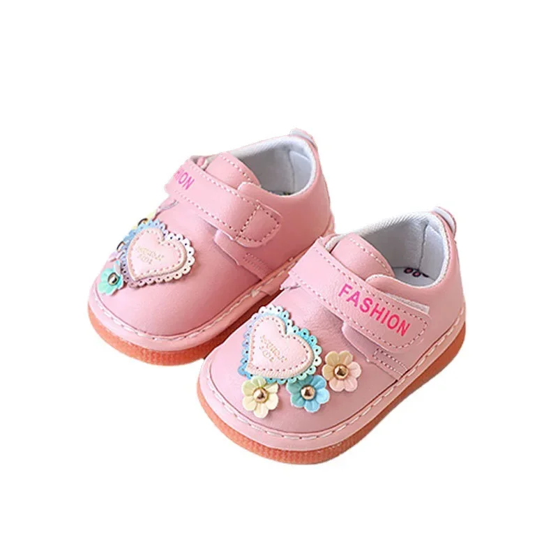 여아용 아기 공주 신발, 부드러운 밑창 호출 신발, 귀여운 아기 워킹 슈즈, 0-1-2-3 세, 편안한 신상