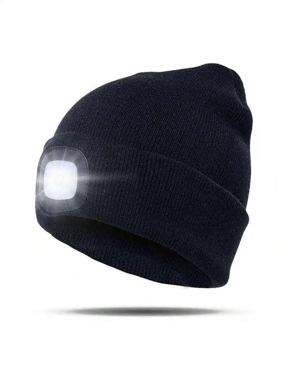 

LED Beanie With Light, Unisex Rechargeable Led Headlamp Hat, Warm Knit Hat For Winter Safety, Head Light For Outdoor Dog Walking