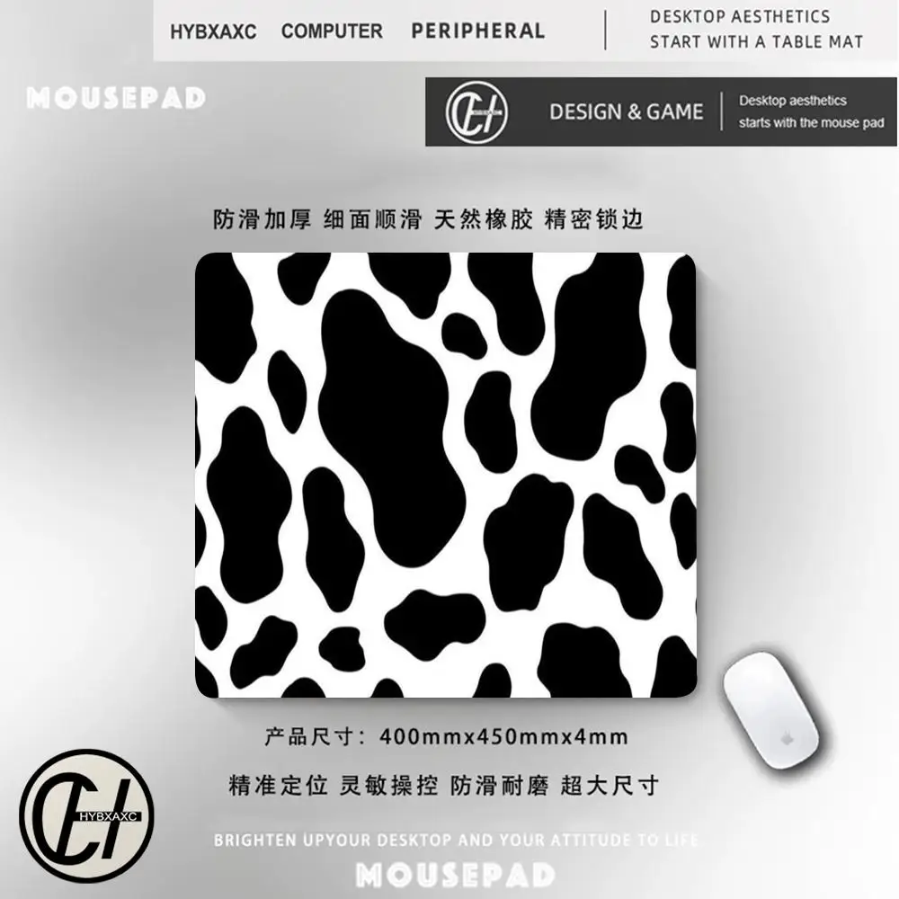 Cow Pattern Mouse Pad Gaming Accessories Computer Mousepad Speed Deskmat Mouspad Mausepad Desktop Mat Gamer Desk Mats Mause Rug