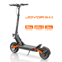 Adult Electric Scooter Joyor S8-S-Z 600W*2 Dual Motor 48V 26Ah Electric Scooter, 10 Inch Tire, Dual Hydraulic Brakes