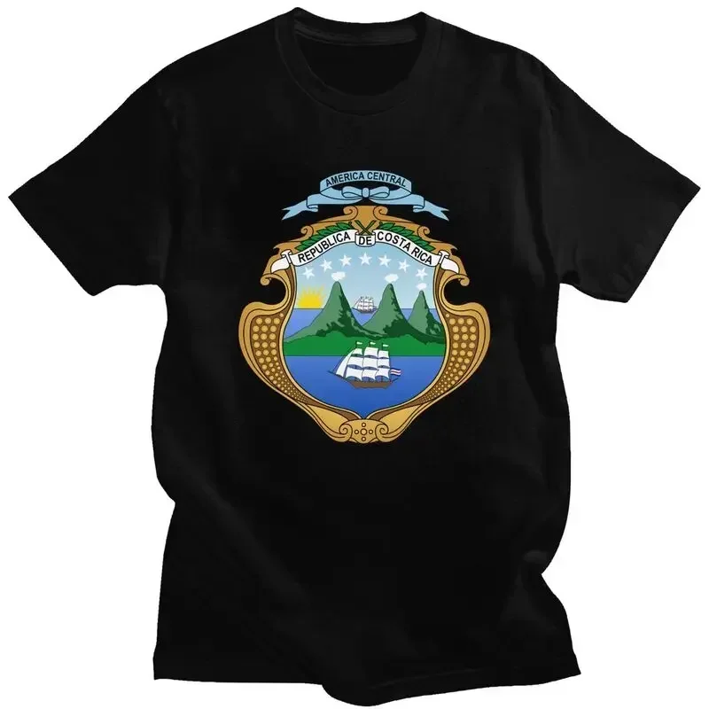 T-shirt manches courtes homme, blason du Costa Rica, coton doux, vêtements Merch