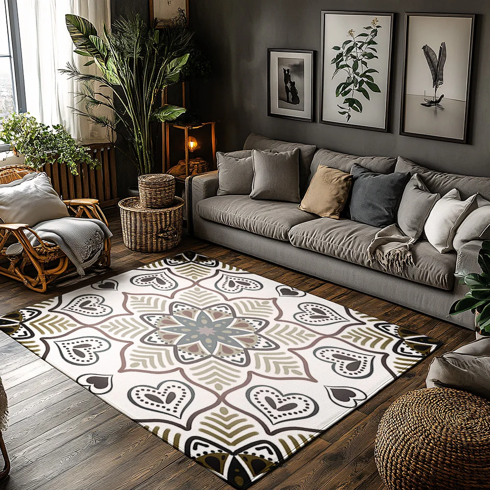 

Уникальный коврик в стиле бохо, моющийся нескользящий напольный коврик для дома и улицы, коврик для прихожей, современный абстрактный узор, домашний декор, подарок Farmhou