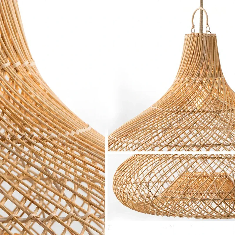 Chinese Zen Tea Room B&b Dining Room Living Room, Self-study Room, Bar Counter, Bedroom, Hand-woven Lampshade, Rattan Chandelier