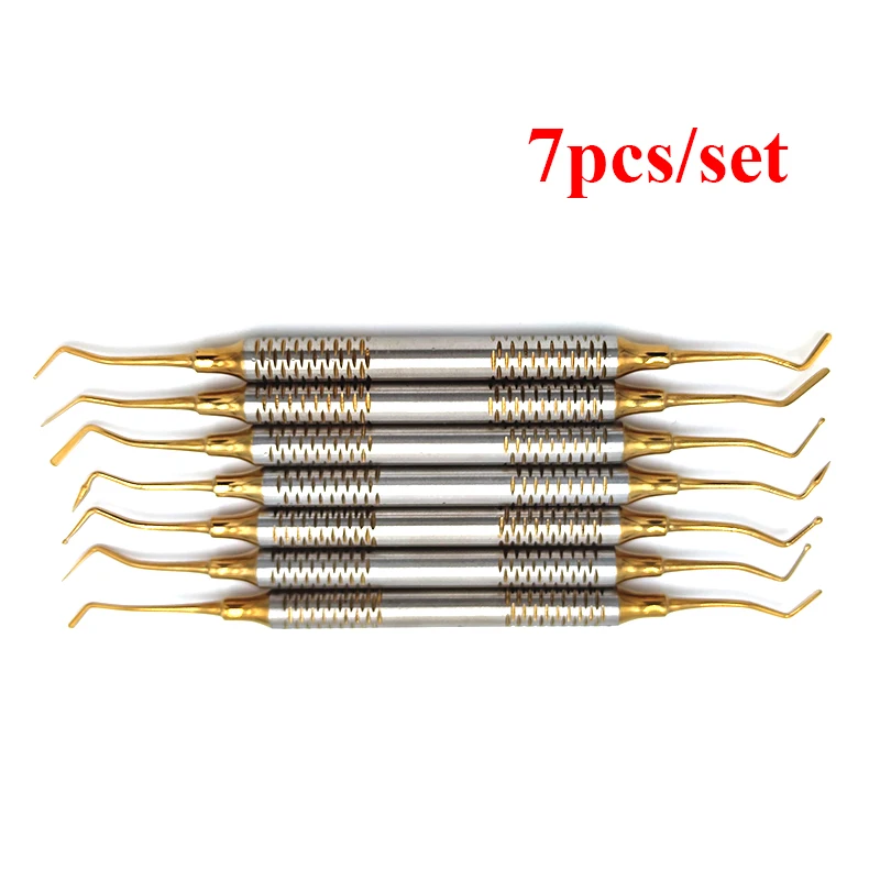 7PCS/Set Dentistry Composite Resin Filling Set Spatula Thick Handle Filler Restoration Dental Instrument Tool