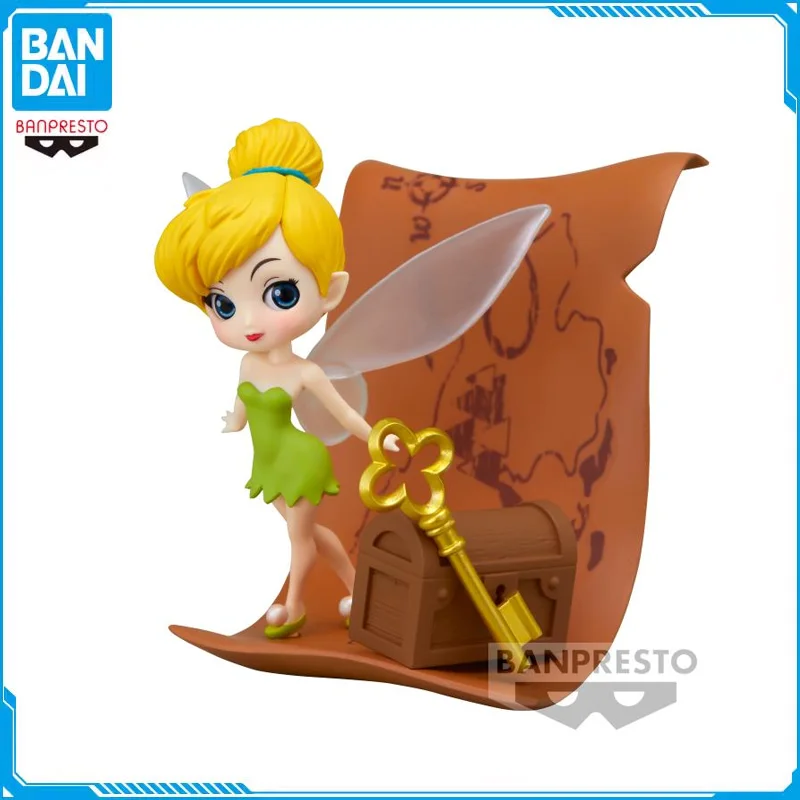 

Original Bandai Stories Disney Characters Tinker Bell Qposket Action Figures Collectible Model Ornaments Toy