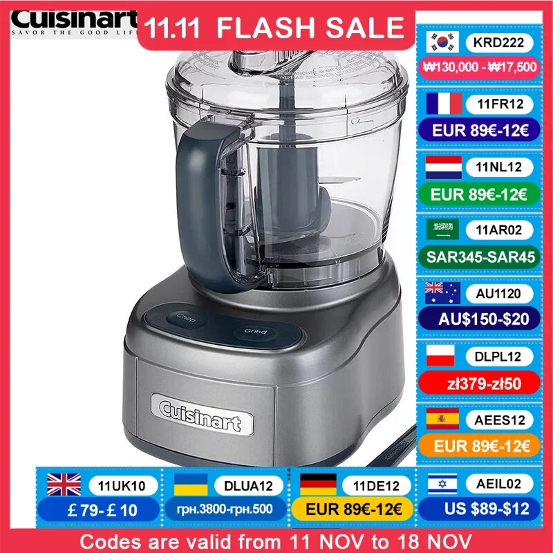 Cuisinart 220V Electric Food Processor Household Kitchen Appliances Multifunctional BPA Free Vegetables Meat Grinder