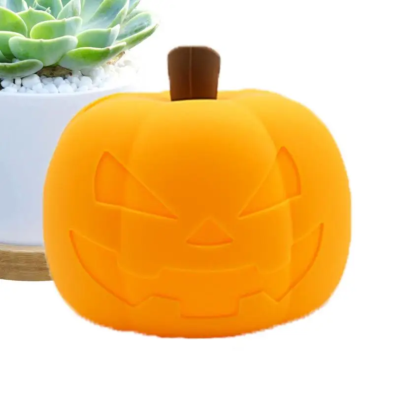 

Cute Pumpkin Silicone Night Light Pumpkin Lamp Nursery Nightlight Dorm Decor Battery Operated Halloween Decorations Indoor