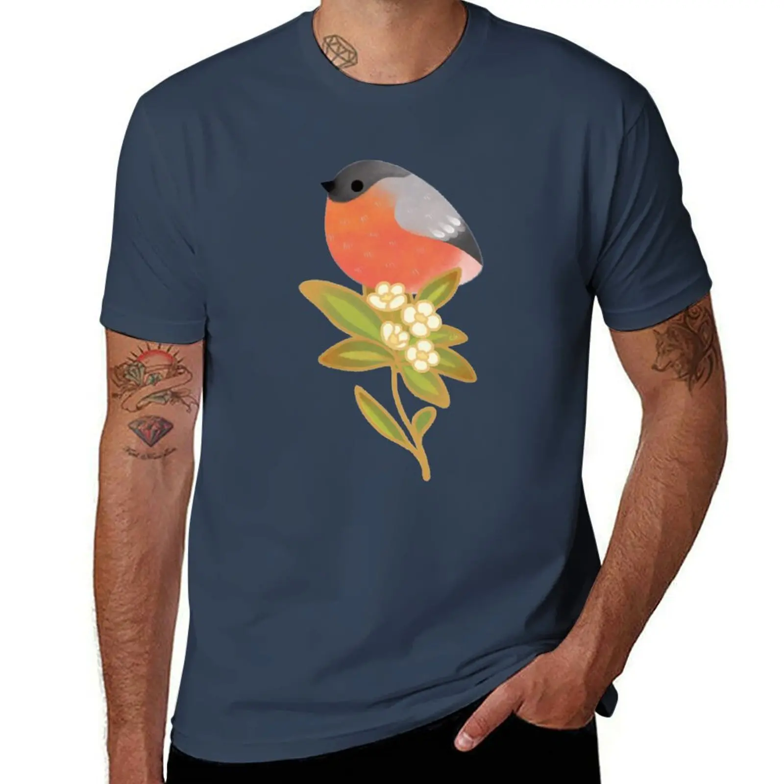 

bullfinch Eurasian 2 T-Shirt Big and Tall Basic Tee Shirt