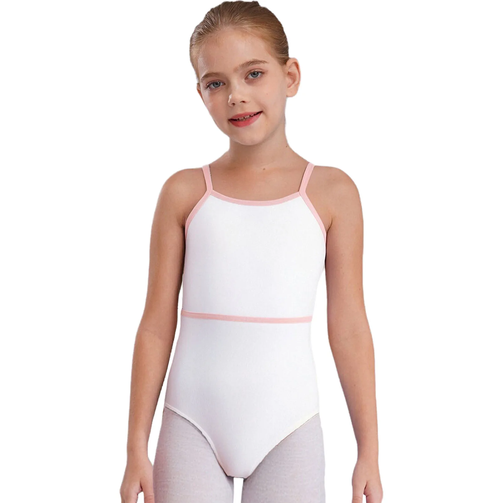 Kids Girls Stretchy Ballet Dance Performance Leotard Cross Backless Ballet Ballroom Dance Class Training Examination Leotard