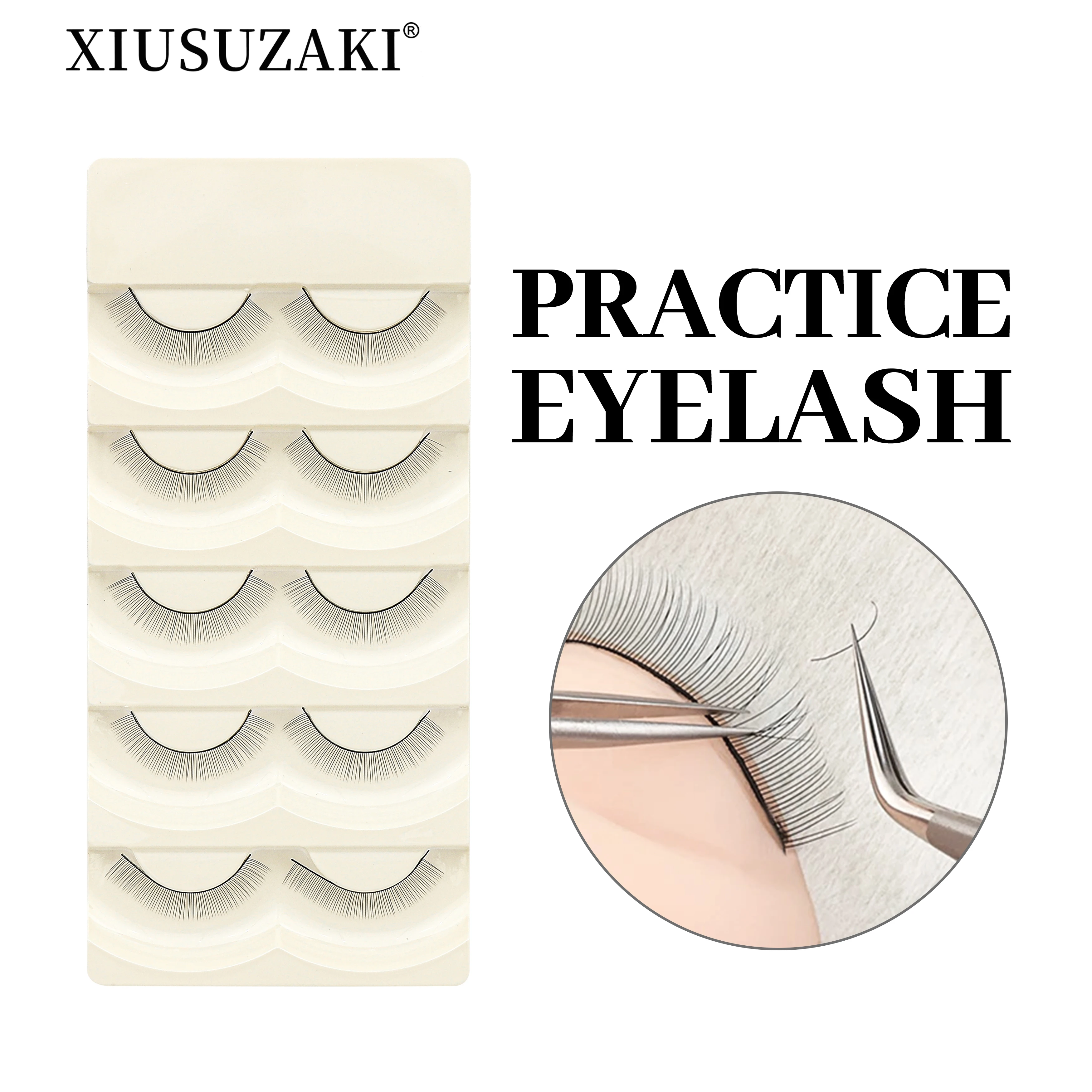 XIUSMERCEDES AKI-Ensemble de Faux Cils Faits à la Main, Extensions de Cils pour Débutants, Salon de miles, Pratique des Étudiants, 10 Plateaux