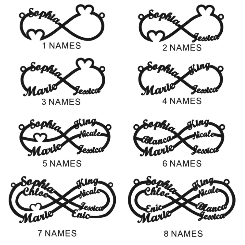 

Nextvance Custom Name Infinity Symbol Necklace For Women Men Personalized Stainless Steel Nameplate Choker Jewelry Family Gifts