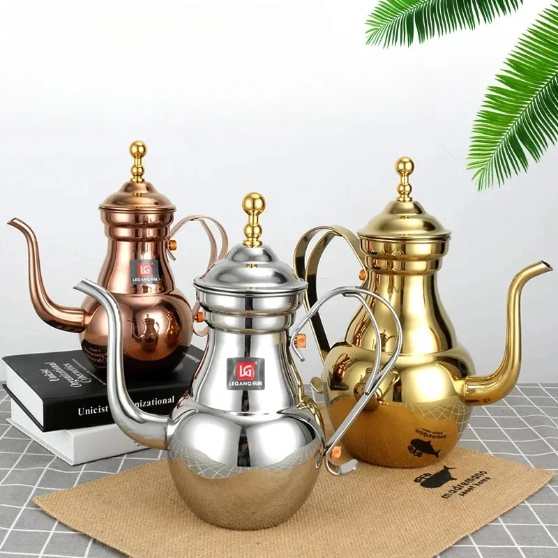 

1.5L Stainless Steel Teapot Restaurant Retro Royal Teapot With Tea Strainer Long Spout Pot For Tea Brewing In Mug Tea Infuser