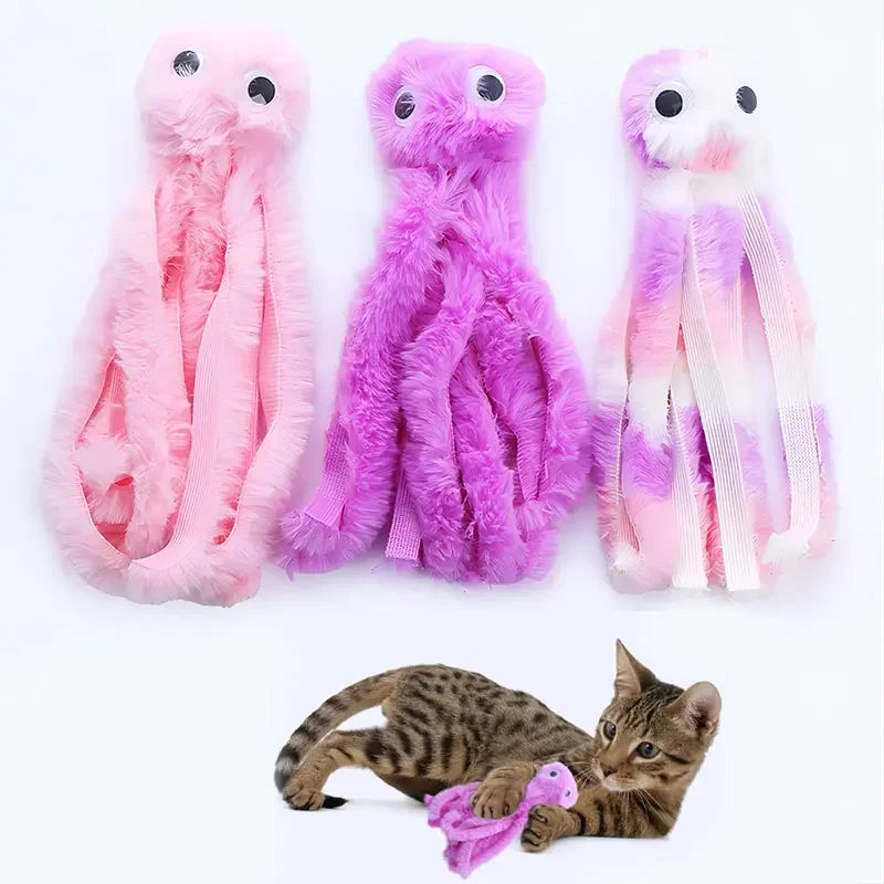 

Cat toys Cute octopus plush toy cat interactive play toy bite resistant teeth pet supplies