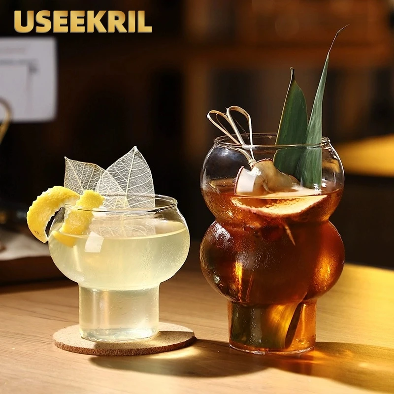 Vasos de cóctel de forma redonda creativa, taza de café transparente, vasos de vino de whisky, taza de postre, vajilla de Bar para el hogar, regalo de Halloween