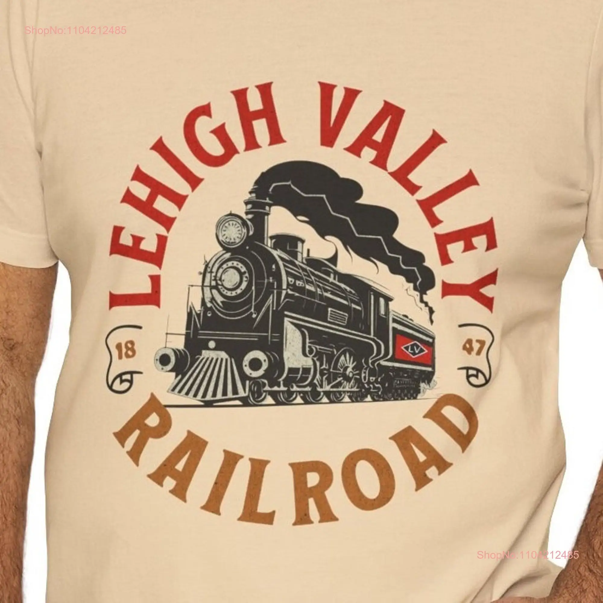 Vintage Inspired Lehigh Valley Railroad T Shirt Train Enthusiast  long or short sleeves